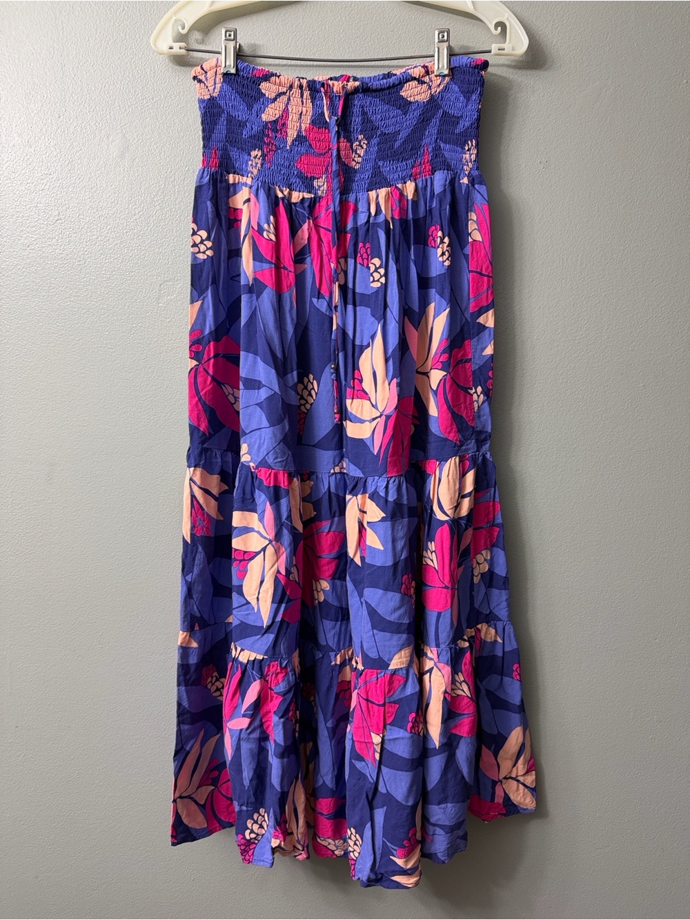 Floral Tiered Dress/Maxi Skirt in Purple and Pink